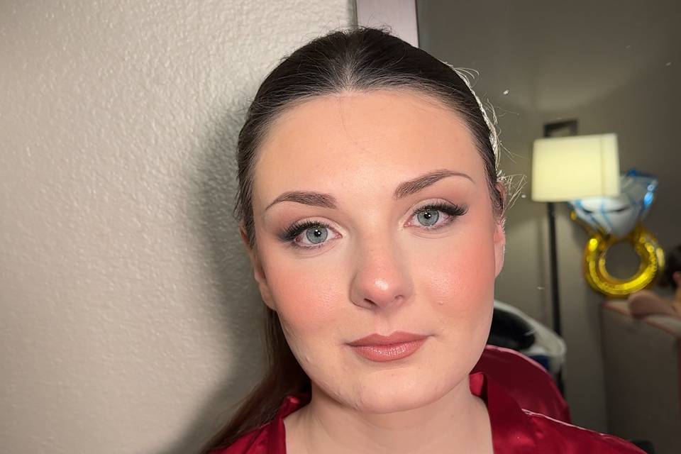 Bridesmaid makeup by Sarah