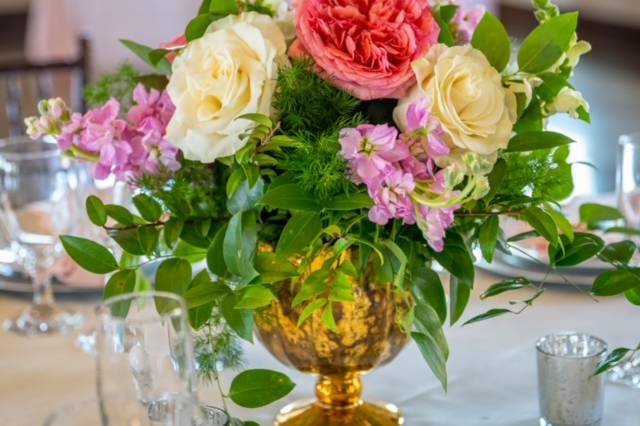 Colorful compote centerpieces