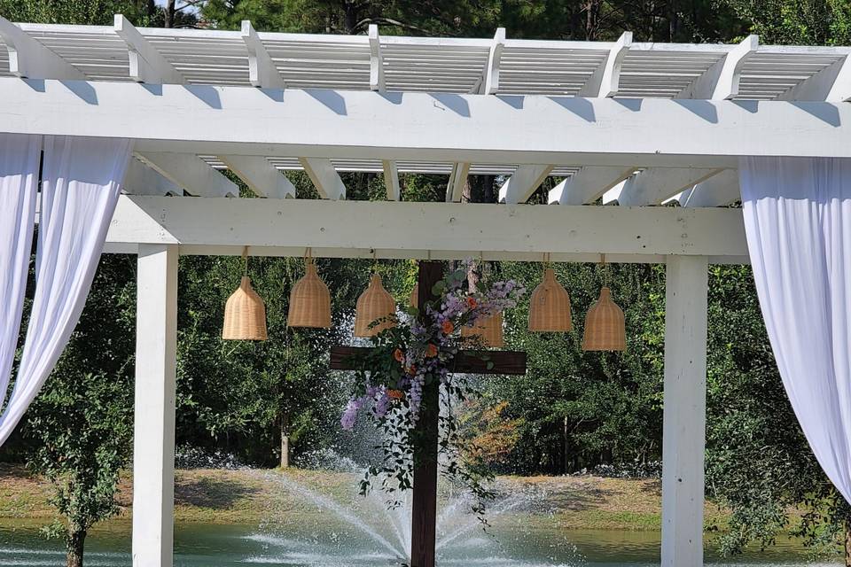 Cross with floral decor