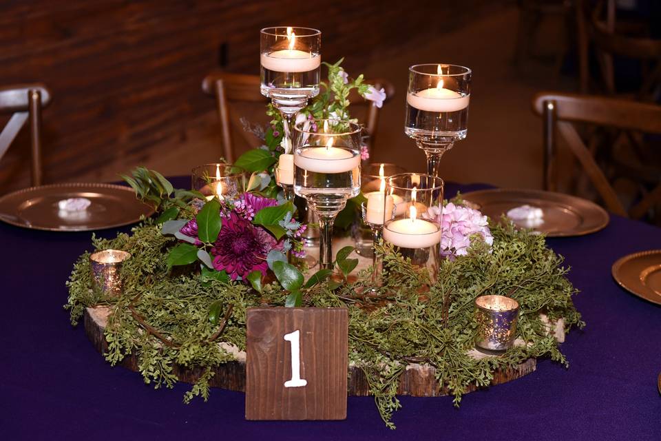 Greenery, florals and candles