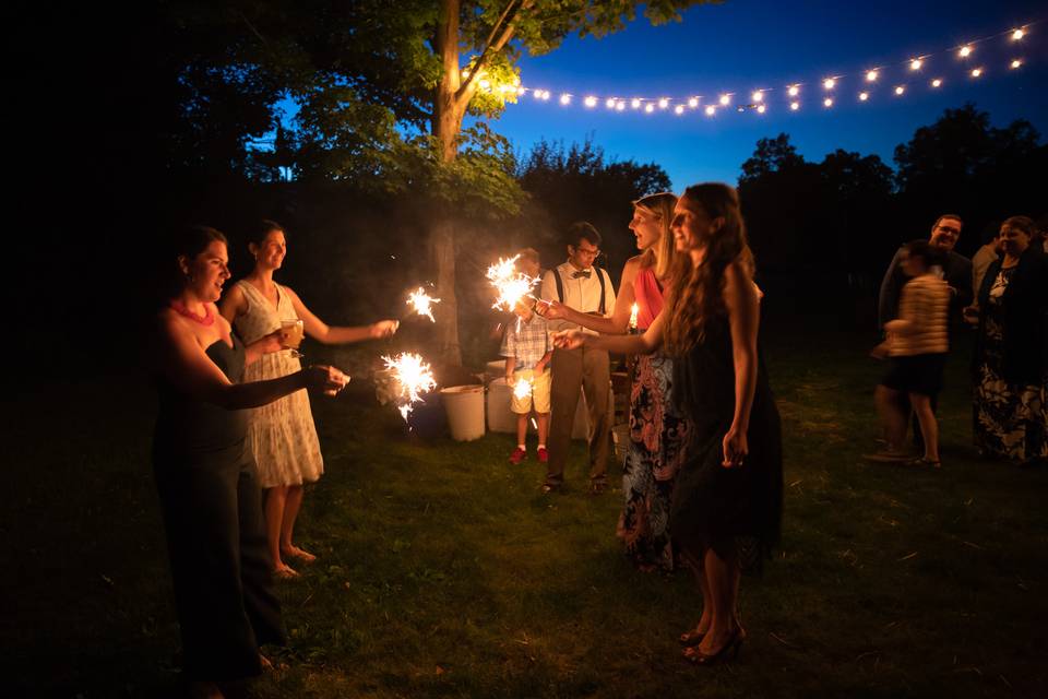 Sparklers, Berkshires Wedding