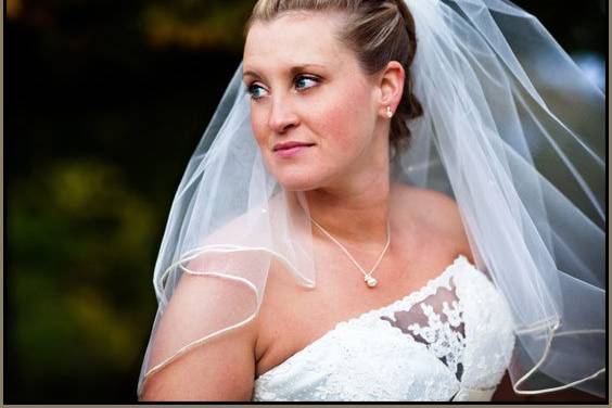 Bride looking sideways, Indianapolis, Indiana.