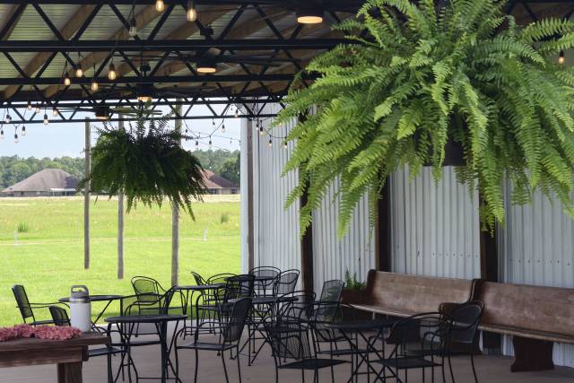 Patio area outside barn