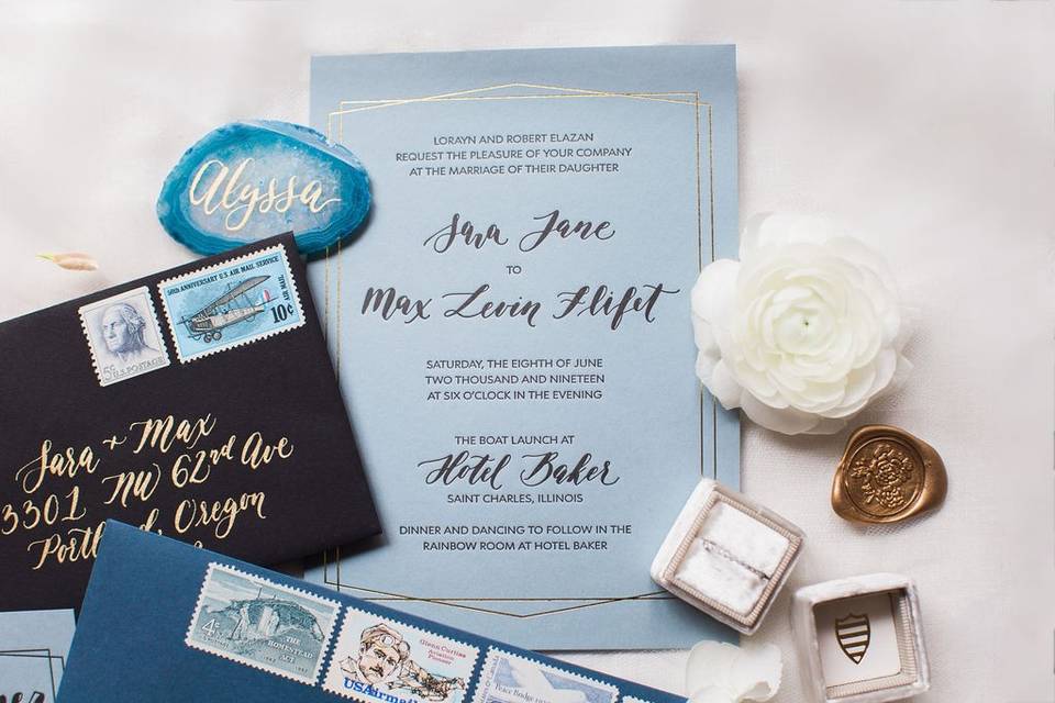 Foil wedding invitations
