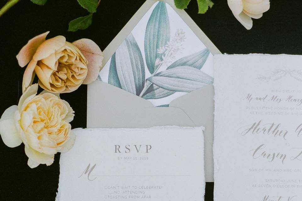 Handmade paper invitations