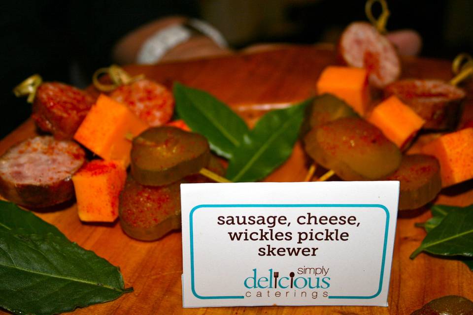 Sausage, cheese & Wickle's Pickles