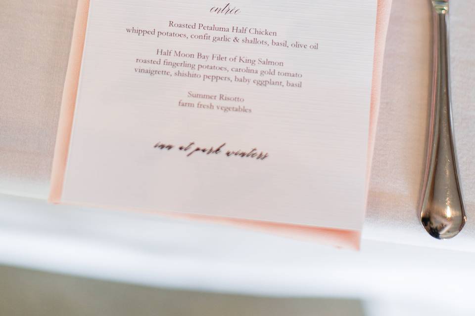 Menu card