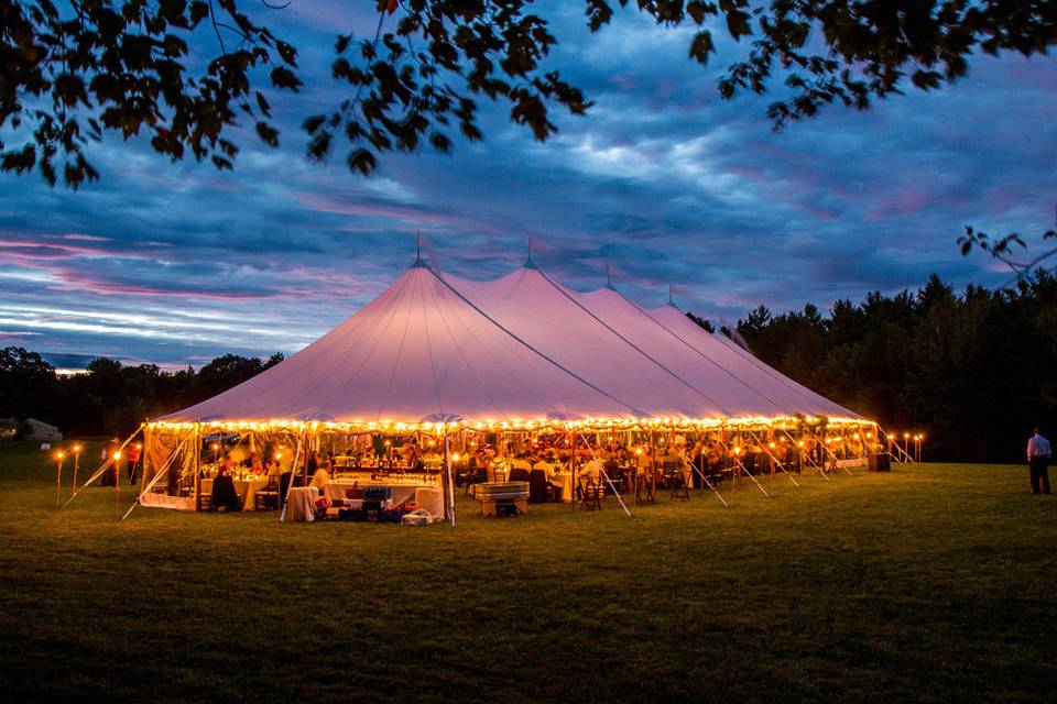 Evening tent setup