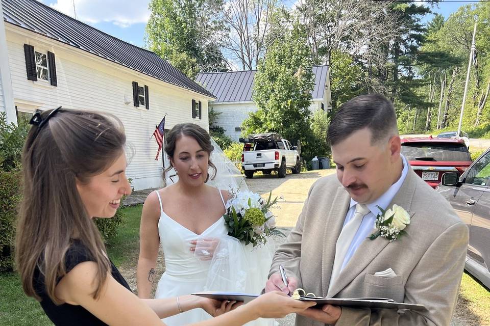 Signing the marriage license
