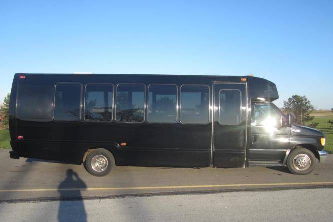 Long black bus