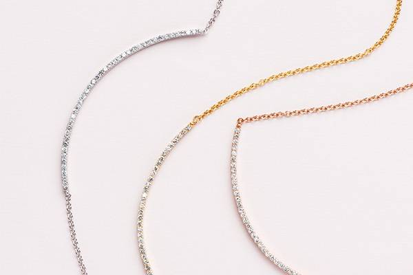 Pavé Bar Necklaces (81003Y14)