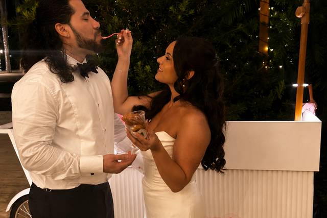 Bride & Groom enjoying