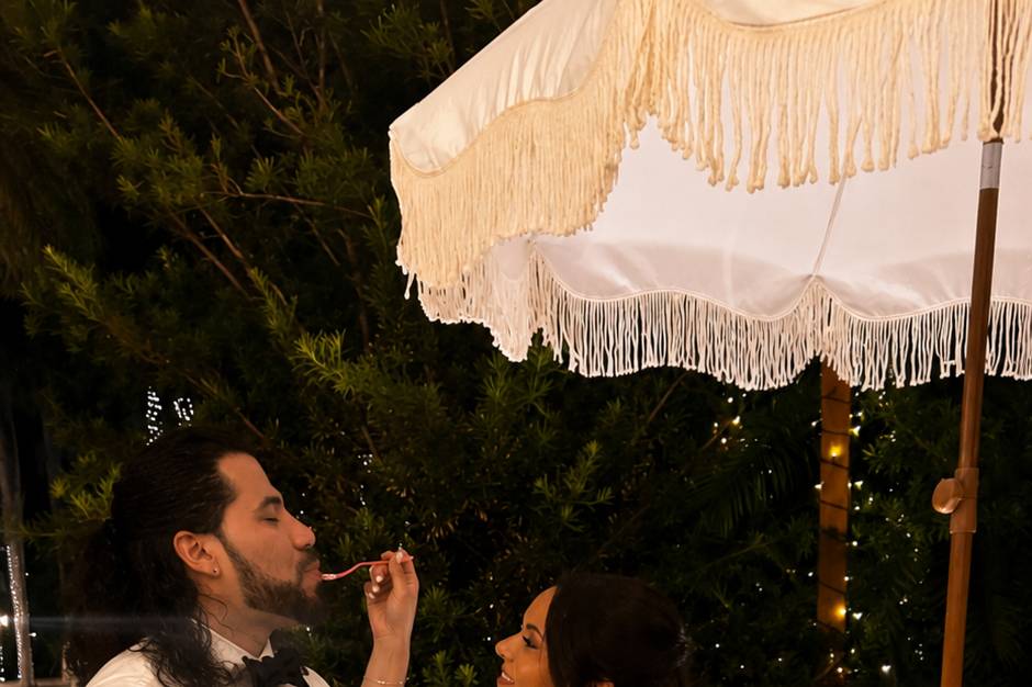 Bride & Groom enjoying