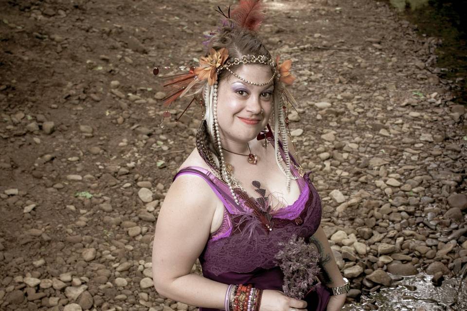 Bridal shoot by the creek.