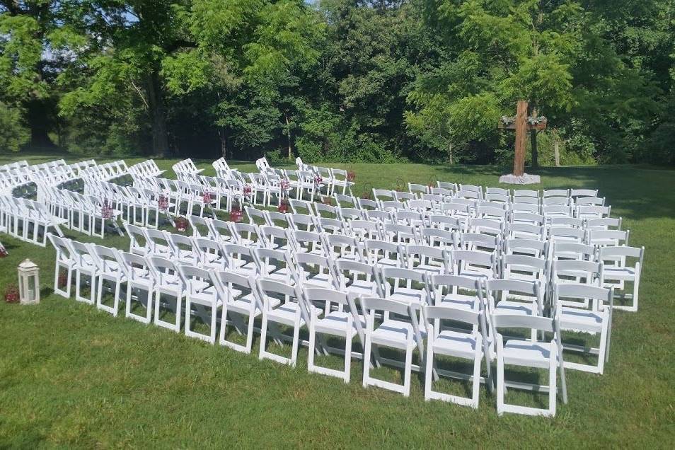 White wedding chairs