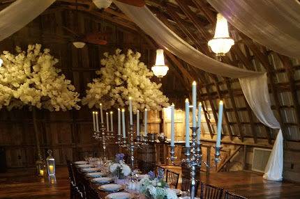 Southern table setting with silver candelabras