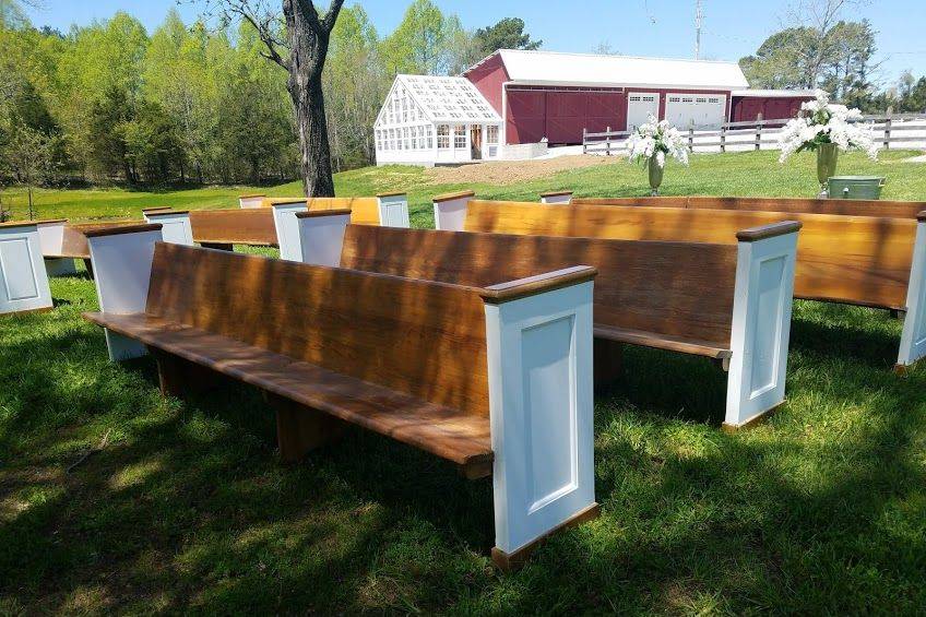 Elegant church pews