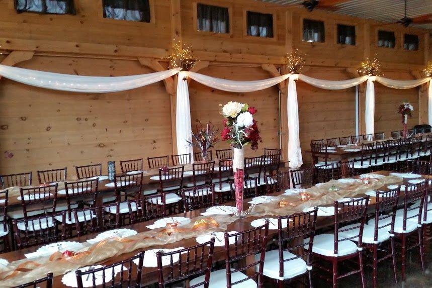 Custom draping with lighted twigs