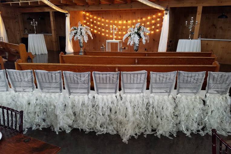 Chair covers for bridal party