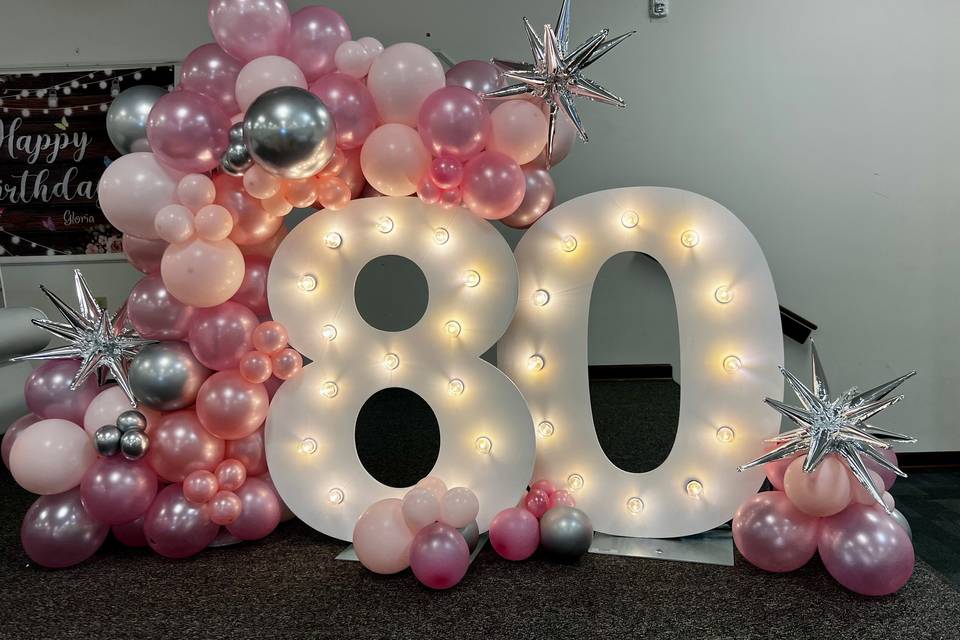 Numbers with balloons