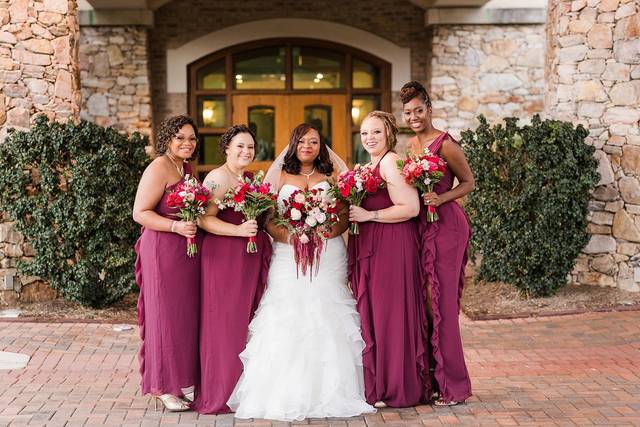 Bride and bridesmaids