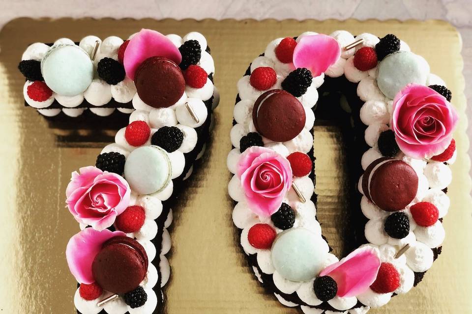 Number Themed Birthday Cake
