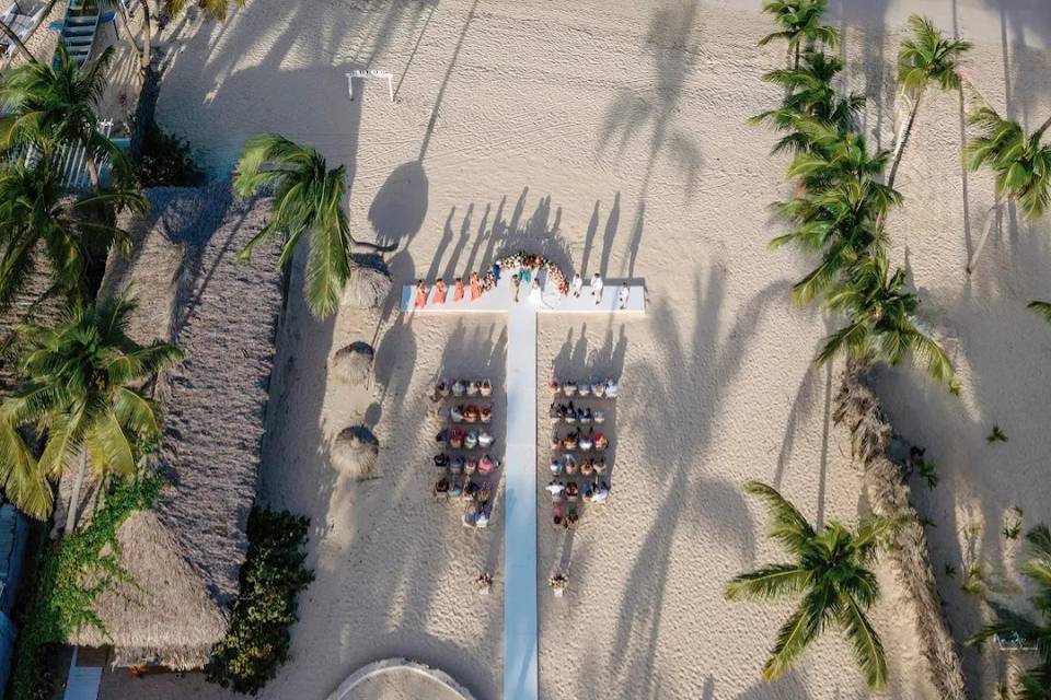 Beach Ceremony Aerial View