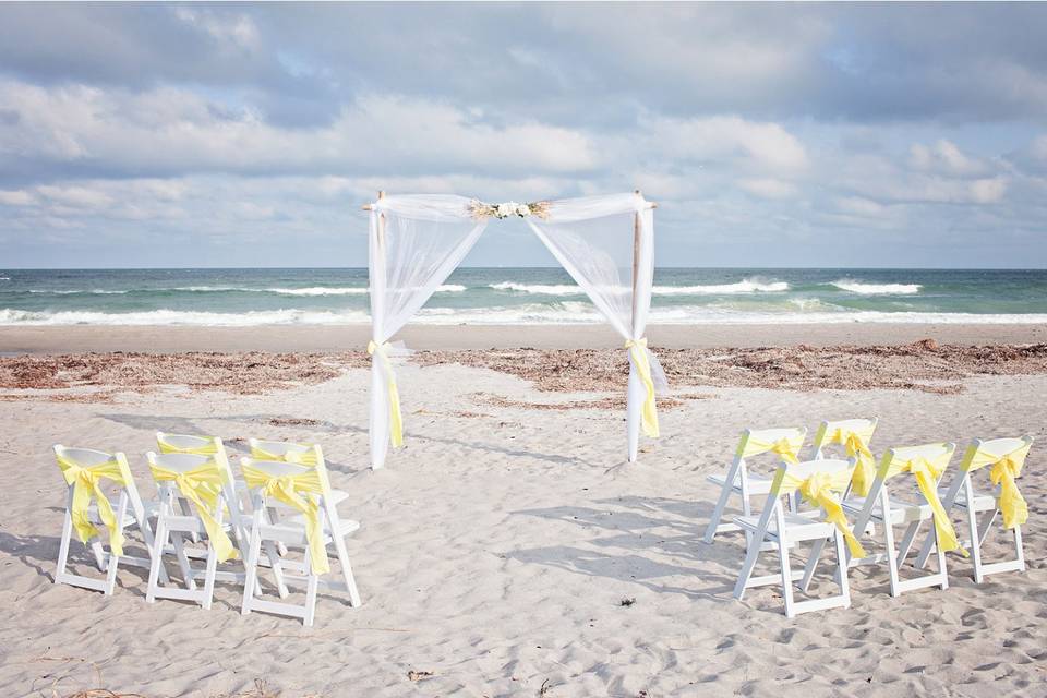 3 Piece Bamboo Arch with Chair