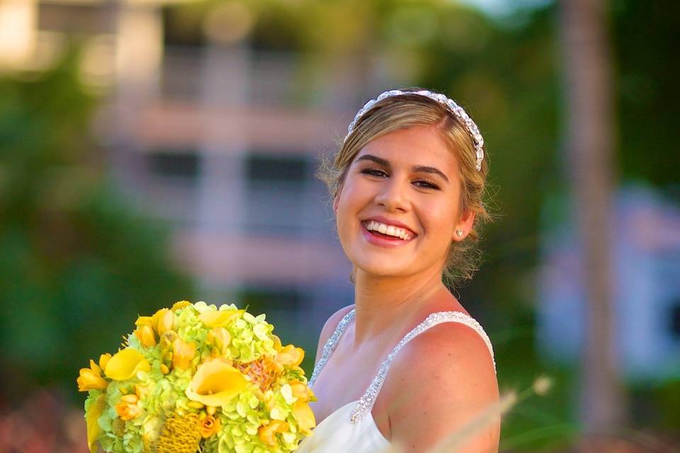 Bride holding a bouquet