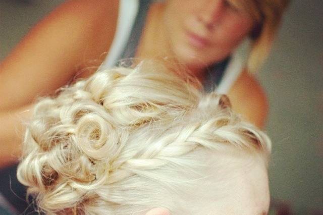 Curled updo