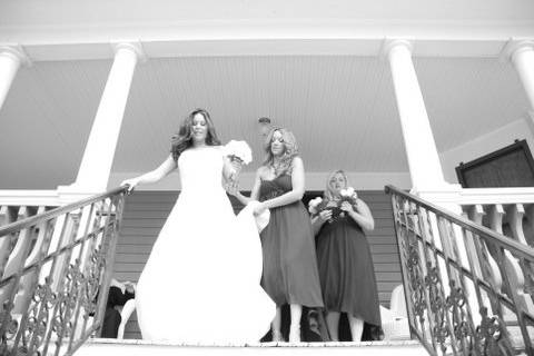 Bride with her bridesmaids