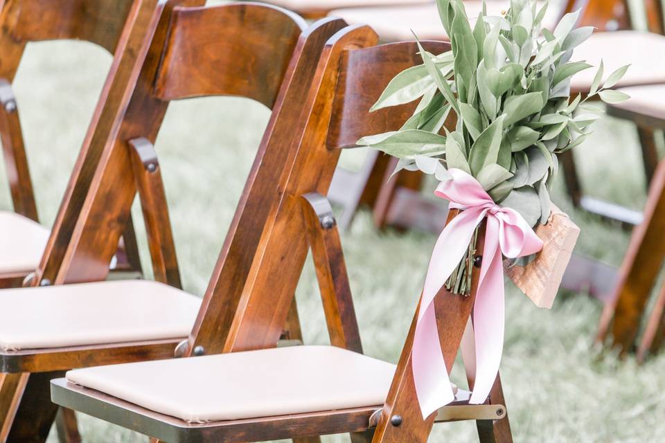 Greenery on chairs