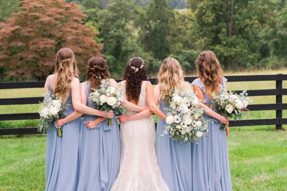 The bride and bridesmaids