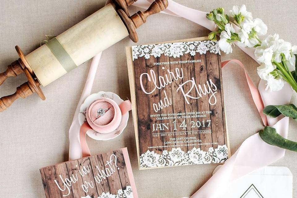 Rustic wedding invitation