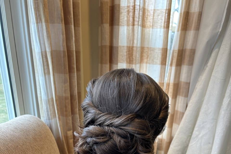 Clean and romantic updo