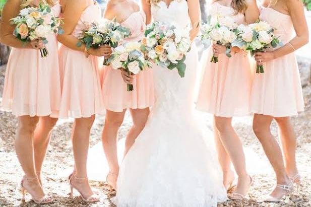 Bride and bridesmaids