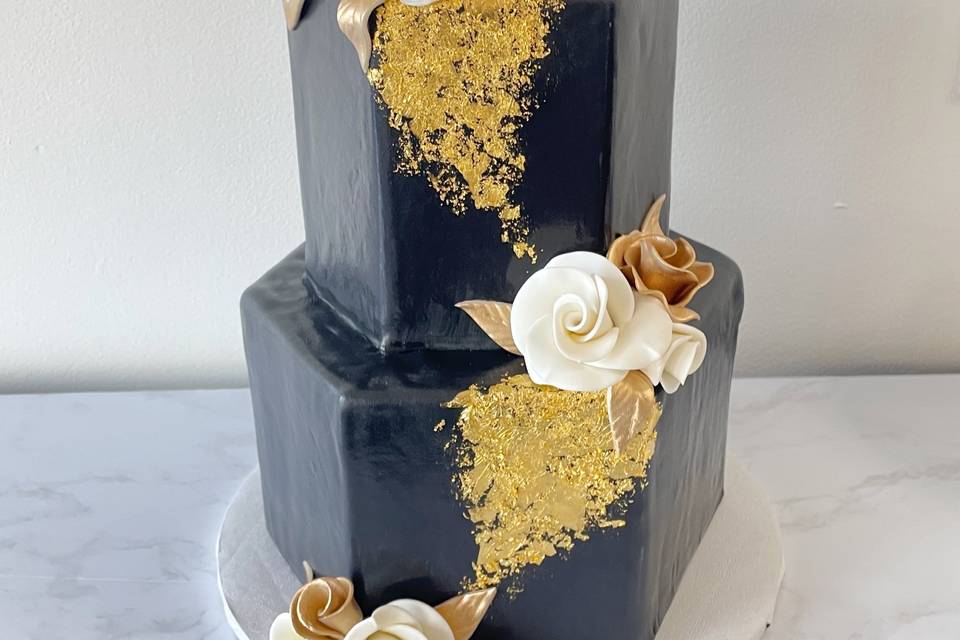 Fondant with gold leaf