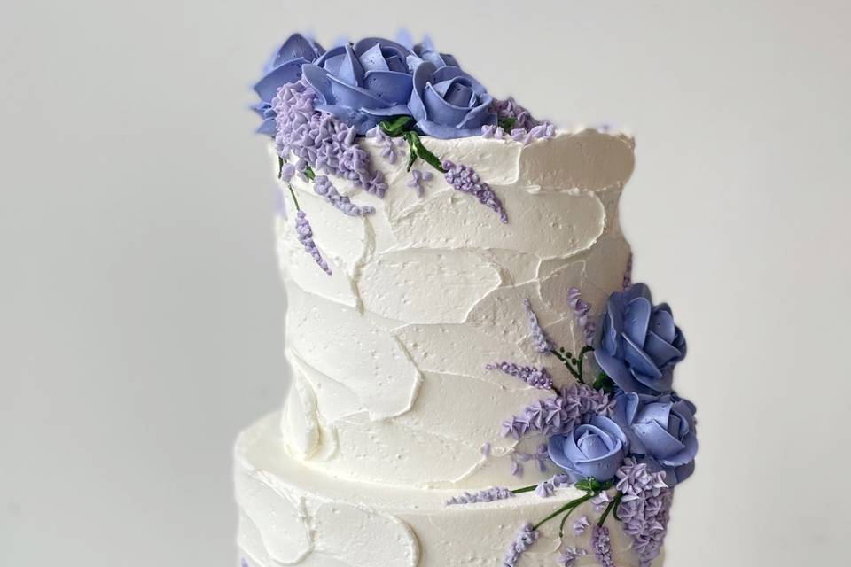 3 tier rough ice with floral