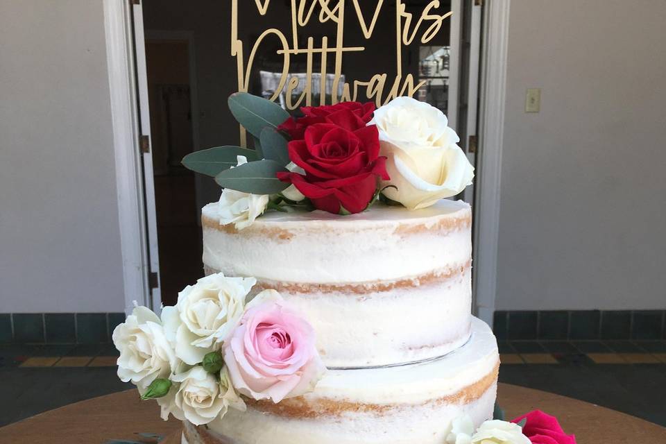 Two Tier Semi Naked Cake