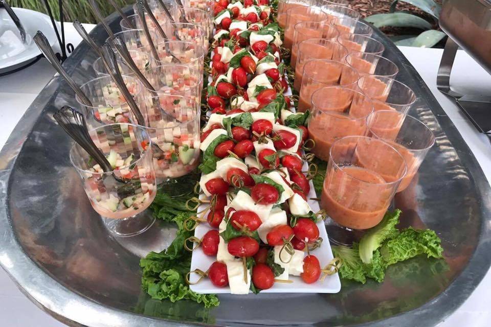 Gazpacho and Caprese Salad