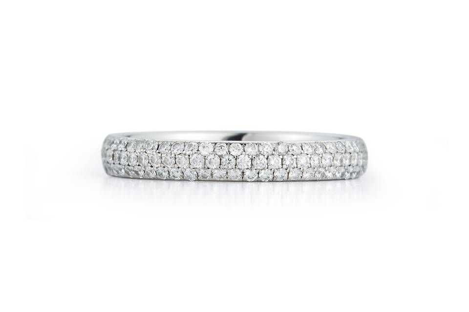 Three Row Pave Band