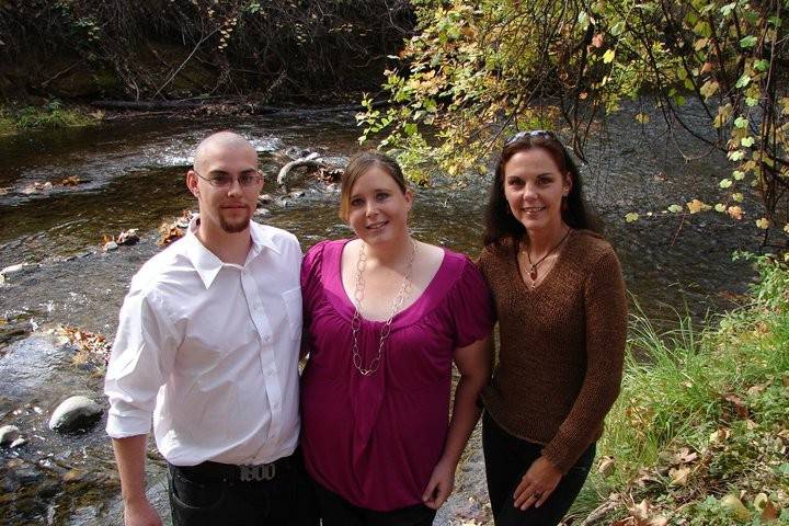 Naturalists Wedding by stream.