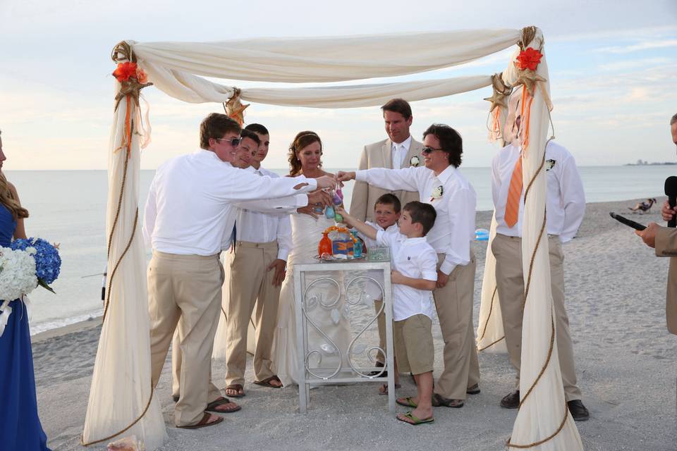 Family Sand CeremonyTurtle Beach Sarasota, Florida