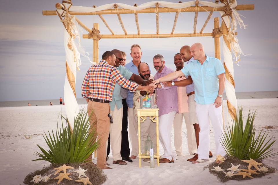 Gay Weddings-Bamboo Canopy -Lido Beach Sarasota, Florida