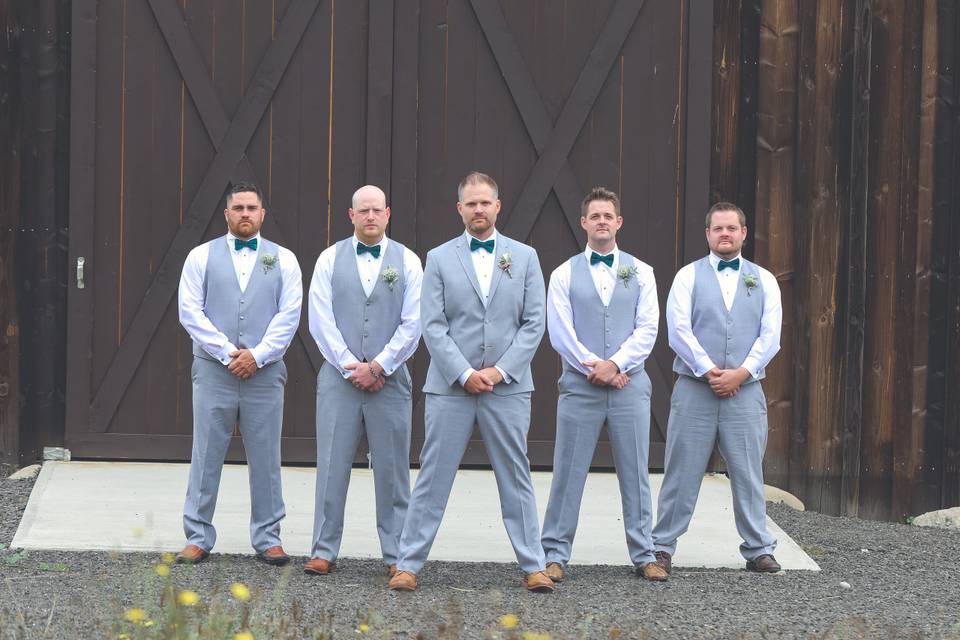 Groom with bridal party