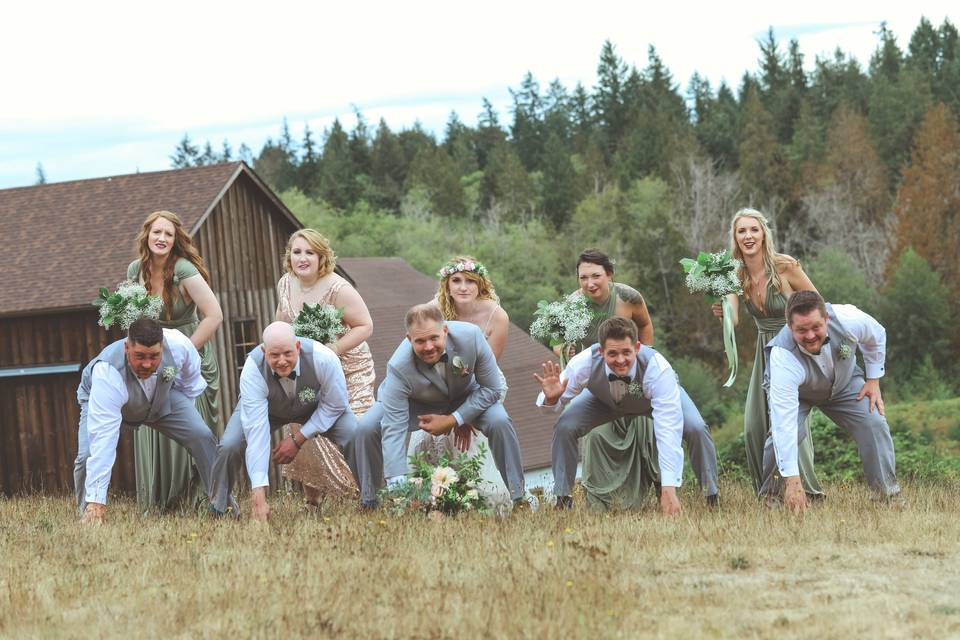 Football Bridal Party Shot