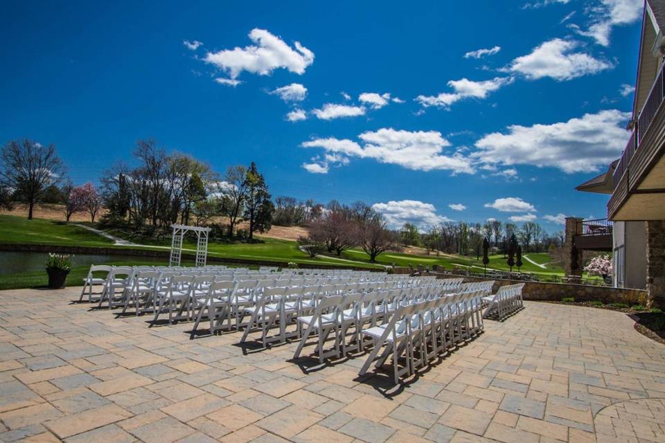 Outdoor ceremony on the veranda