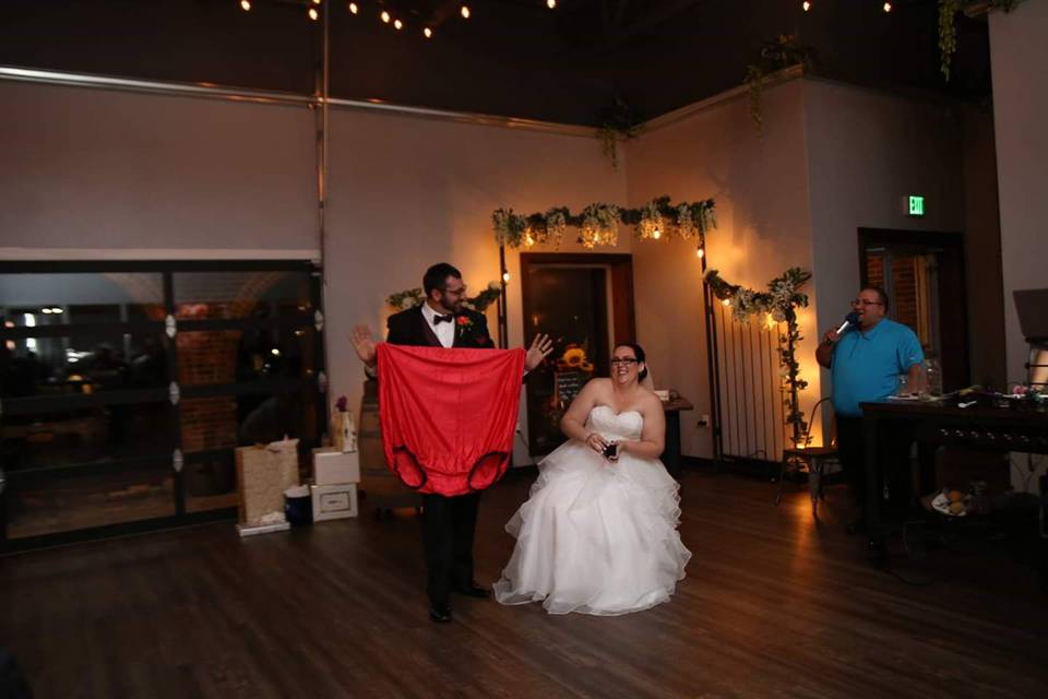 Garter toss with a fun twist