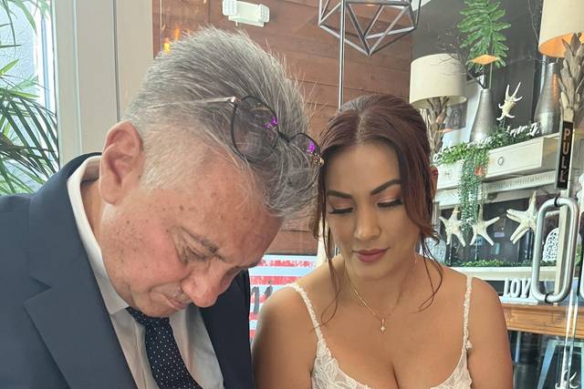 Couple as they signed