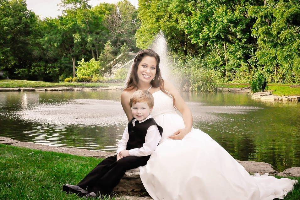 Beautiful Mom and Son wedding day picture